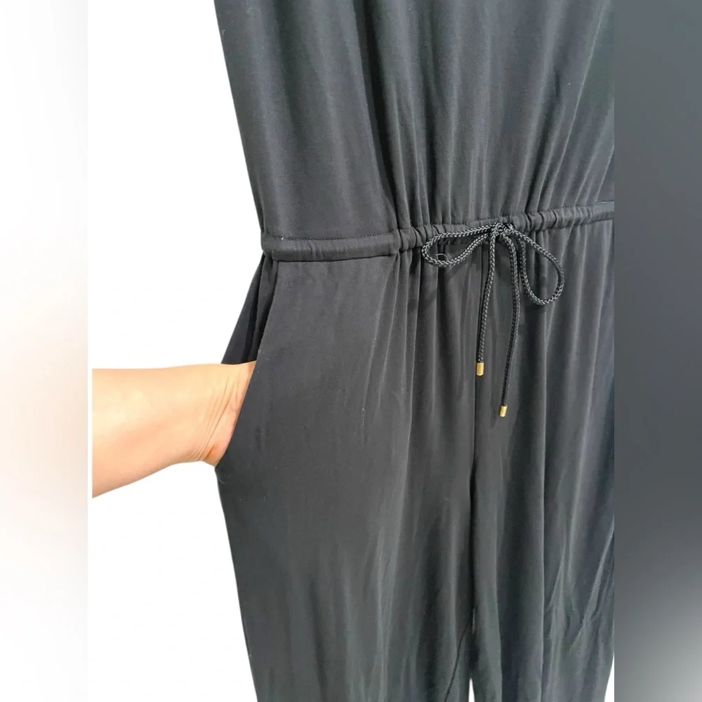 Lauren Ralph Lauren Women’s Jumpsuit Black Wide Leg Size L Y2K Retro - Picture 7 of 15